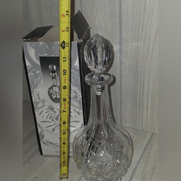 Vtg Gorham Clear Cut Crystal Decanter Ornate Stopper Original Box BarWare German - Picture 3 of 9